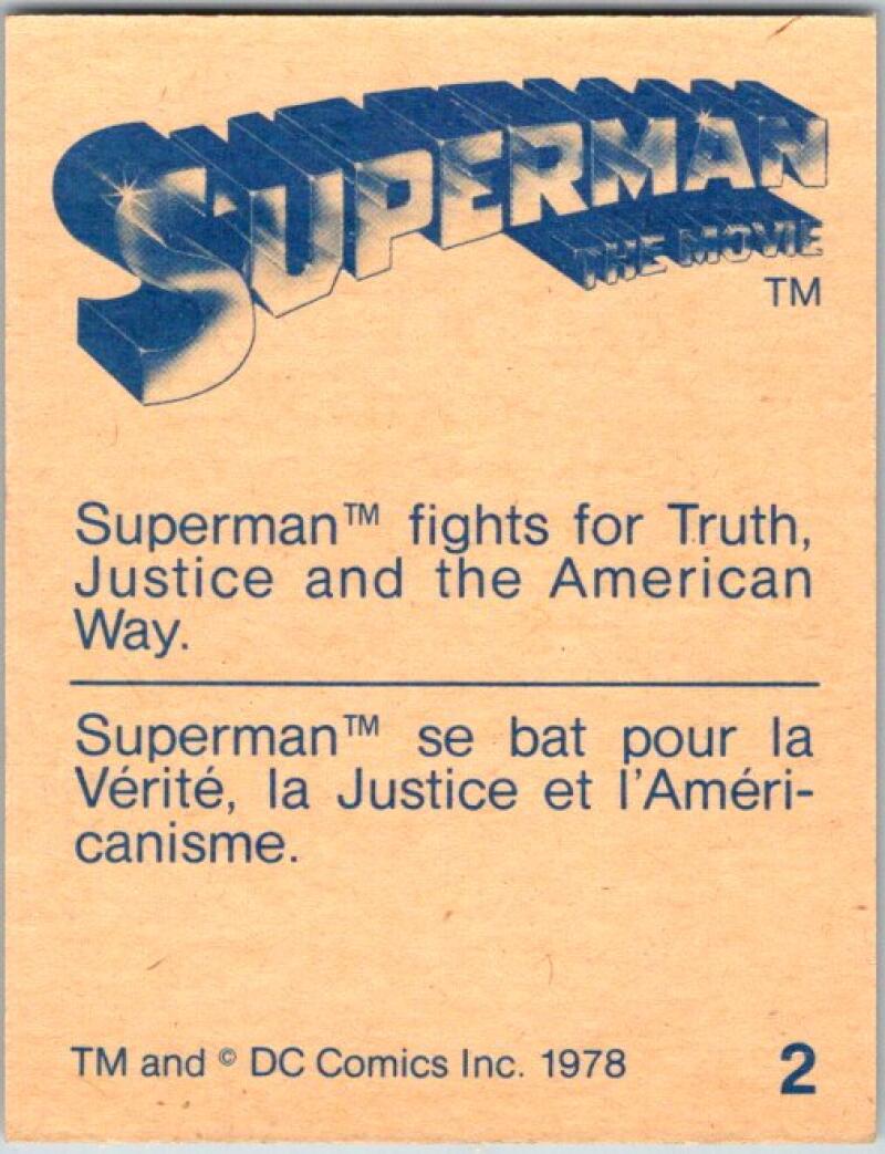 1978 Weston Bakery DC Comics Superman #2 Superman Fights for Truth V44108