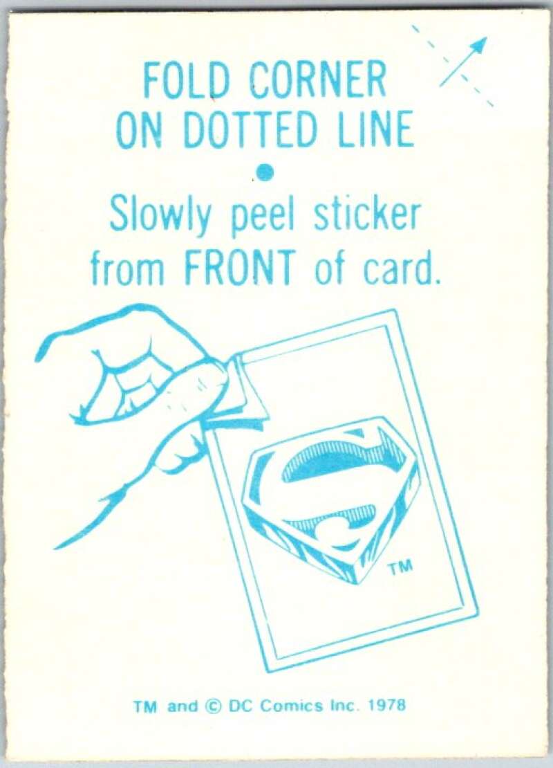1978 Topps Superman Foil Stickers #FS-3 Flying Forward V44135