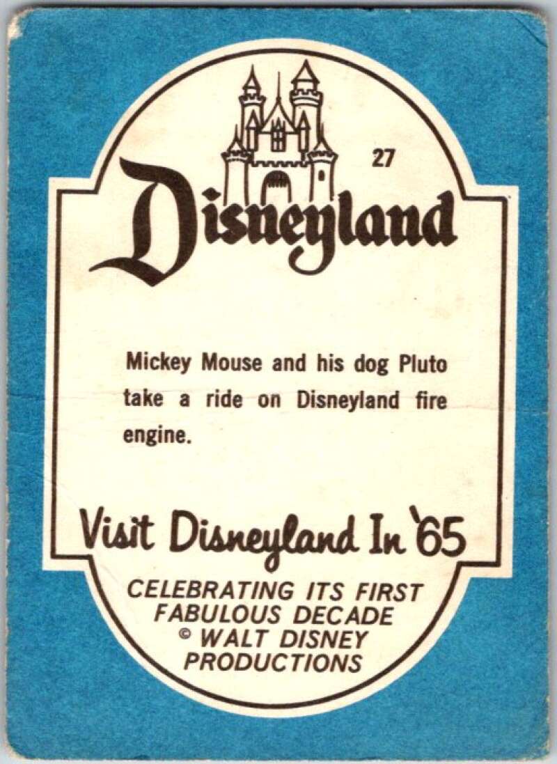 1965 Disneyland Blue Backs #27 Mickey Mouse and his dog V44195