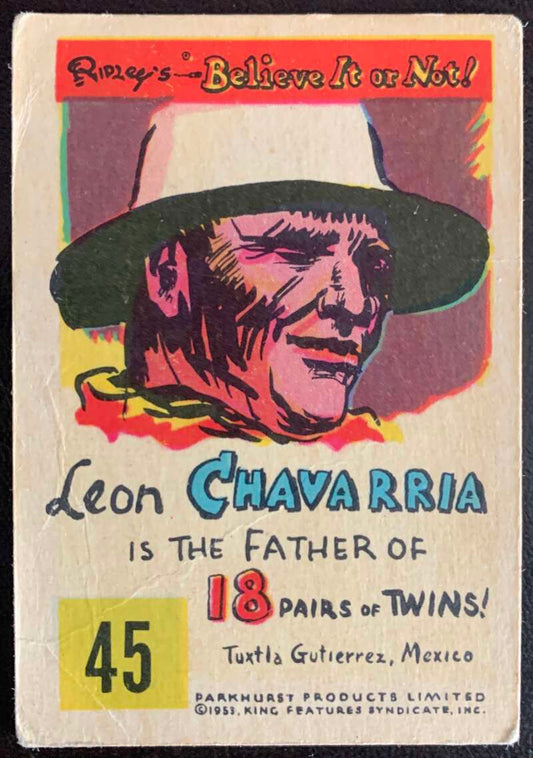 1953 Ripley's Believe It or Not #45 Leon Chavarria  V44224