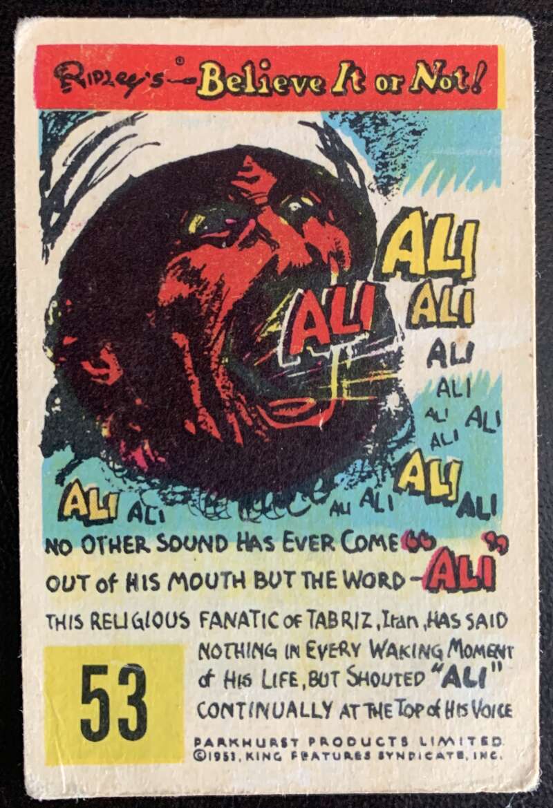 1953 Ripley's Believe It or Not #53 Ali V44226