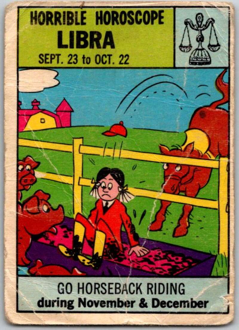 1972 Horrible Horoscopes #42 K=Libra, Go Horseback Riding V44237