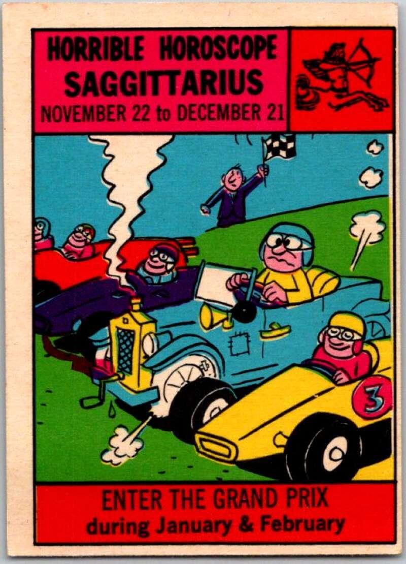 1972 Horrible Horoscopes #49 Saggittarius, Enter the Grand Prix V44240