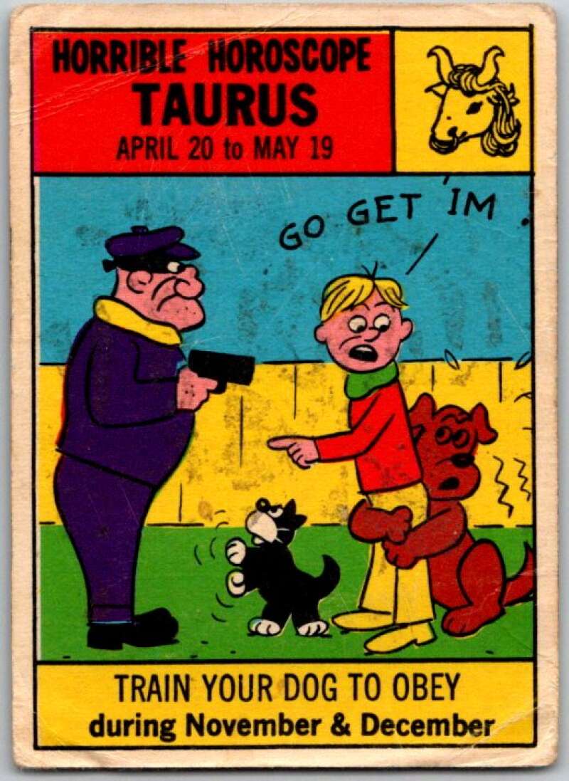 1972 Horrible Horoscopes #66 Taurus, Train your Dog to obey V44248
