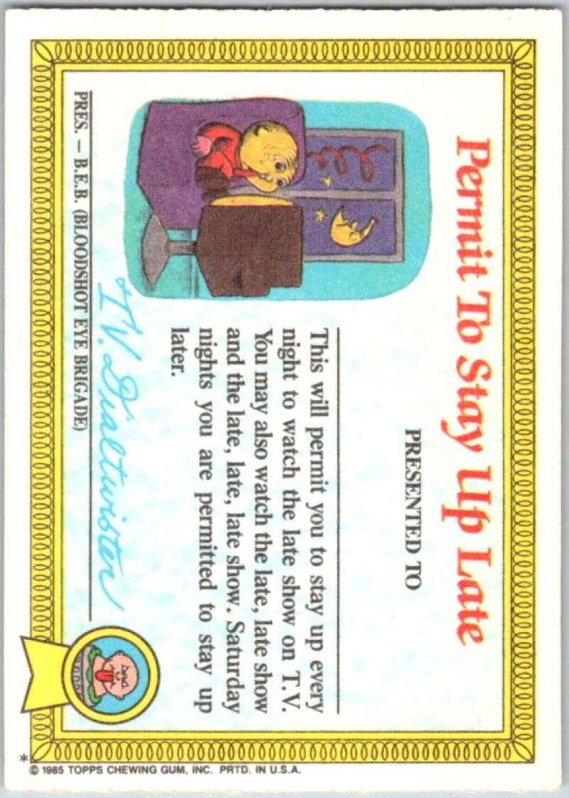 1985 Topps Garbage Pail Kids Series 1 #1a Nasty Nick V44251