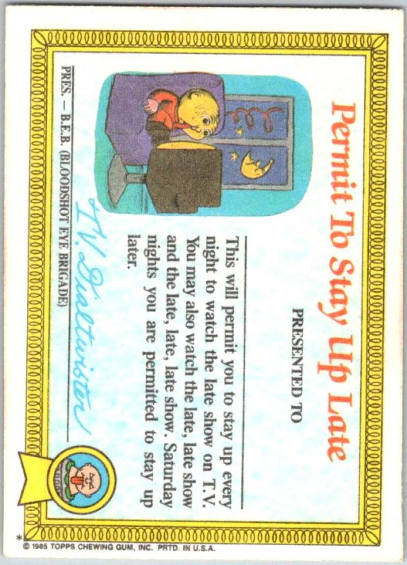 1985 Topps Garbage Pail Kids Series 1 #1a Nasty Nick V44253