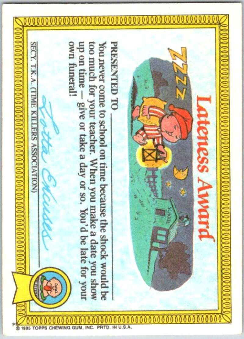 1985 Topps Garbage Pail Kids Series 1 #2a Junkfood John V44261