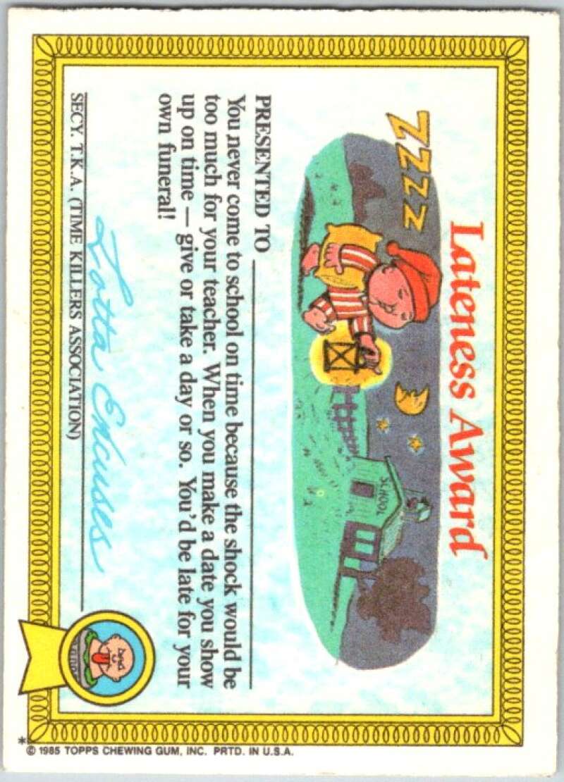 1985 Topps Garbage Pail Kids Series 1 #2a Junkfood John V44264
