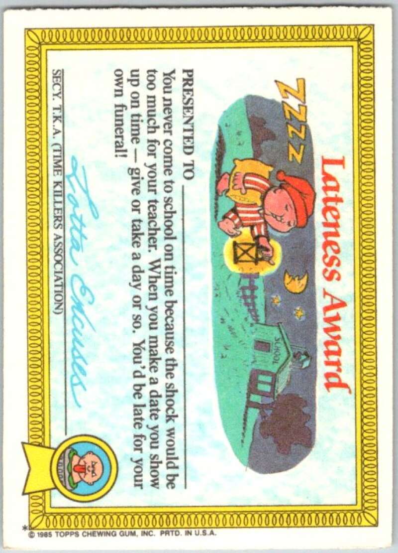1985 Topps Garbage Pail Kids Series 1 #2a Junkfood John V44265