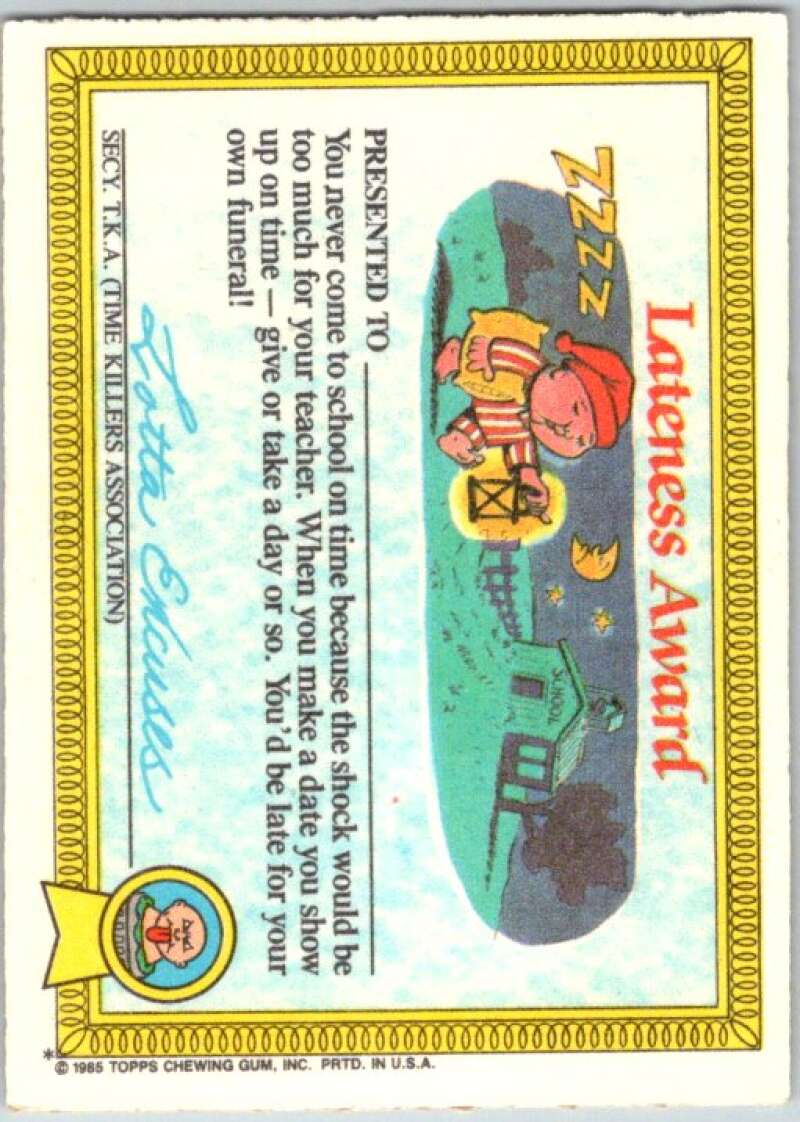 1985 Topps Garbage Pail Kids Series 1 #2a Junkfood John V44266
