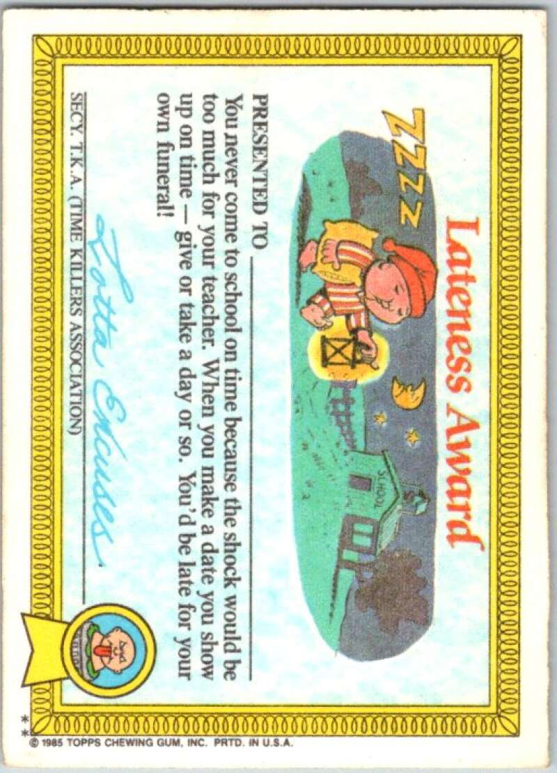 1985 Topps Garbage Pail Kids Series 1 #2b Ray Decay V44268