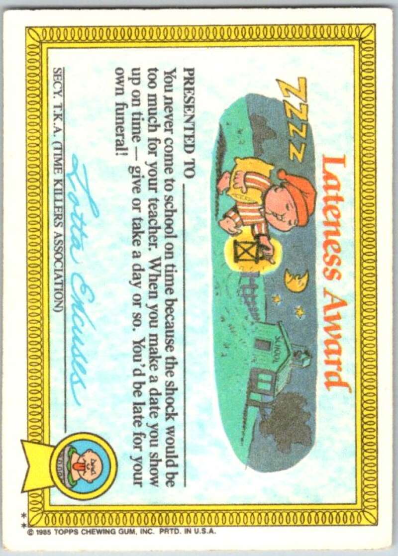 1985 Topps Garbage Pail Kids Series 1 #2b Ray Decay V44269