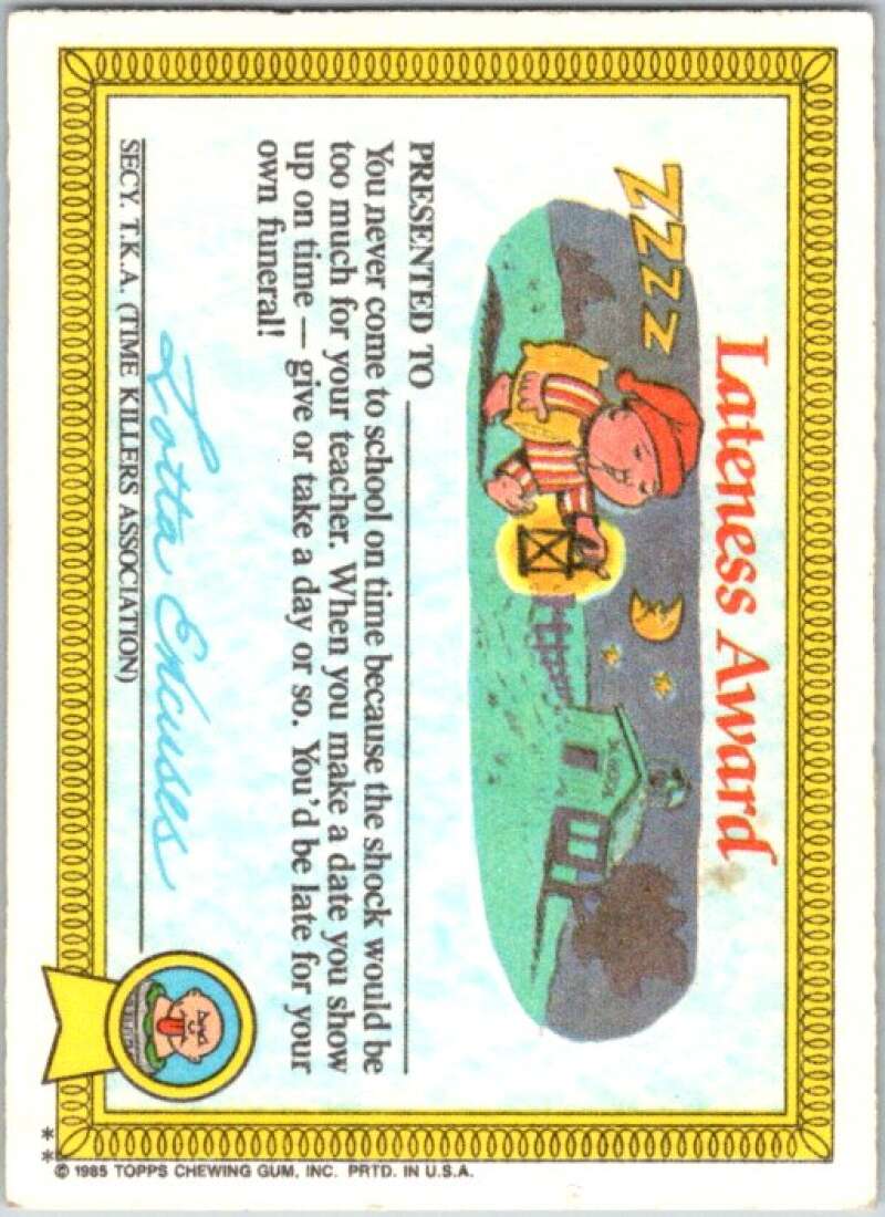 1985 Topps Garbage Pail Kids Series 1 #2b Ray Decay V44270