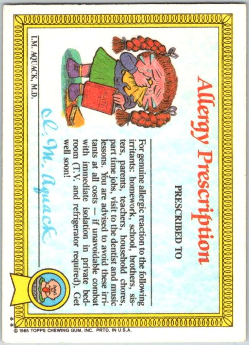1985 Topps Garbage Pail Kids Series 1 #3b Heavin' Steven V44277