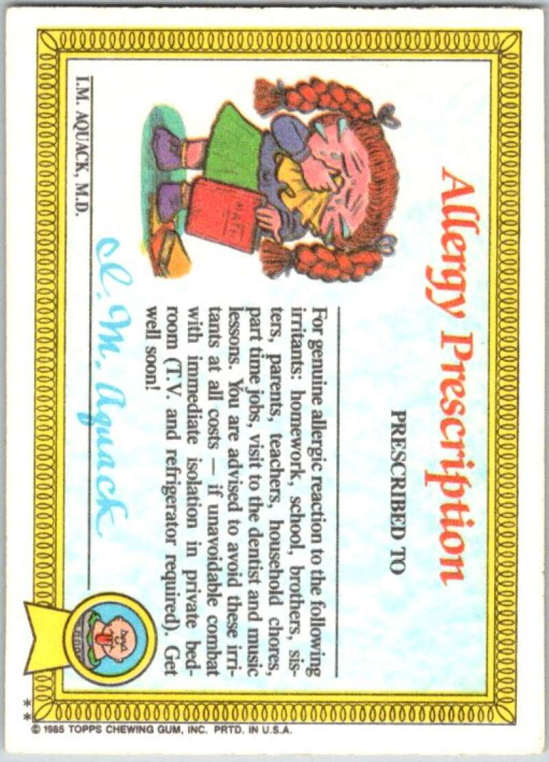 1985 Topps Garbage Pail Kids Series 1 #3b Heavin' Steven V44278