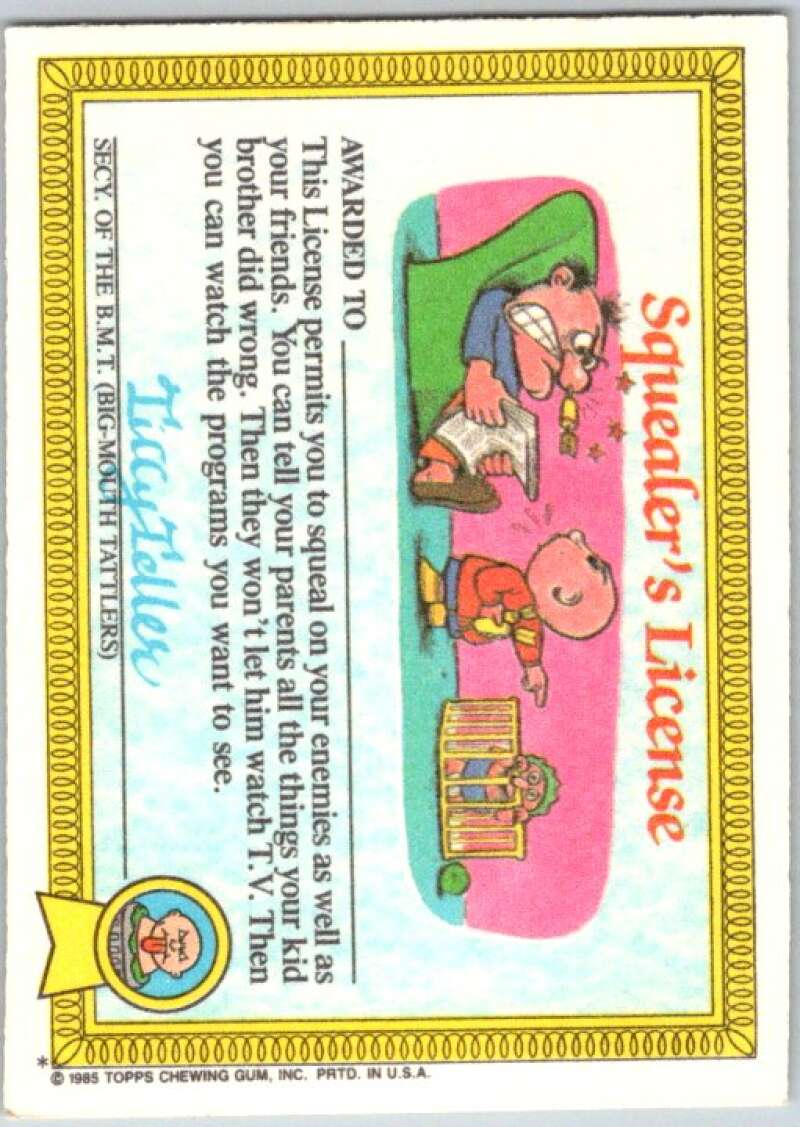 1985 Topps Garbage Pail Kids Series 1 #4a Fryin' Brian V44281