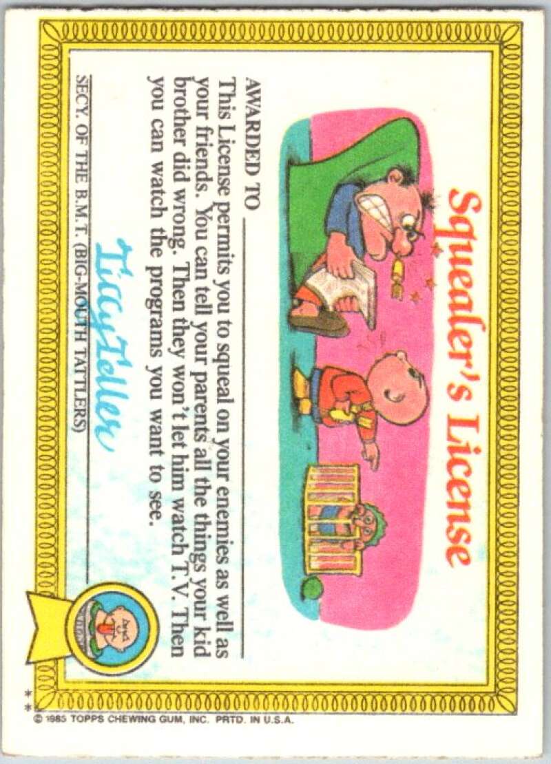1985 Topps Garbage Pail Kids Series 1 #4b Electric Bill V44286