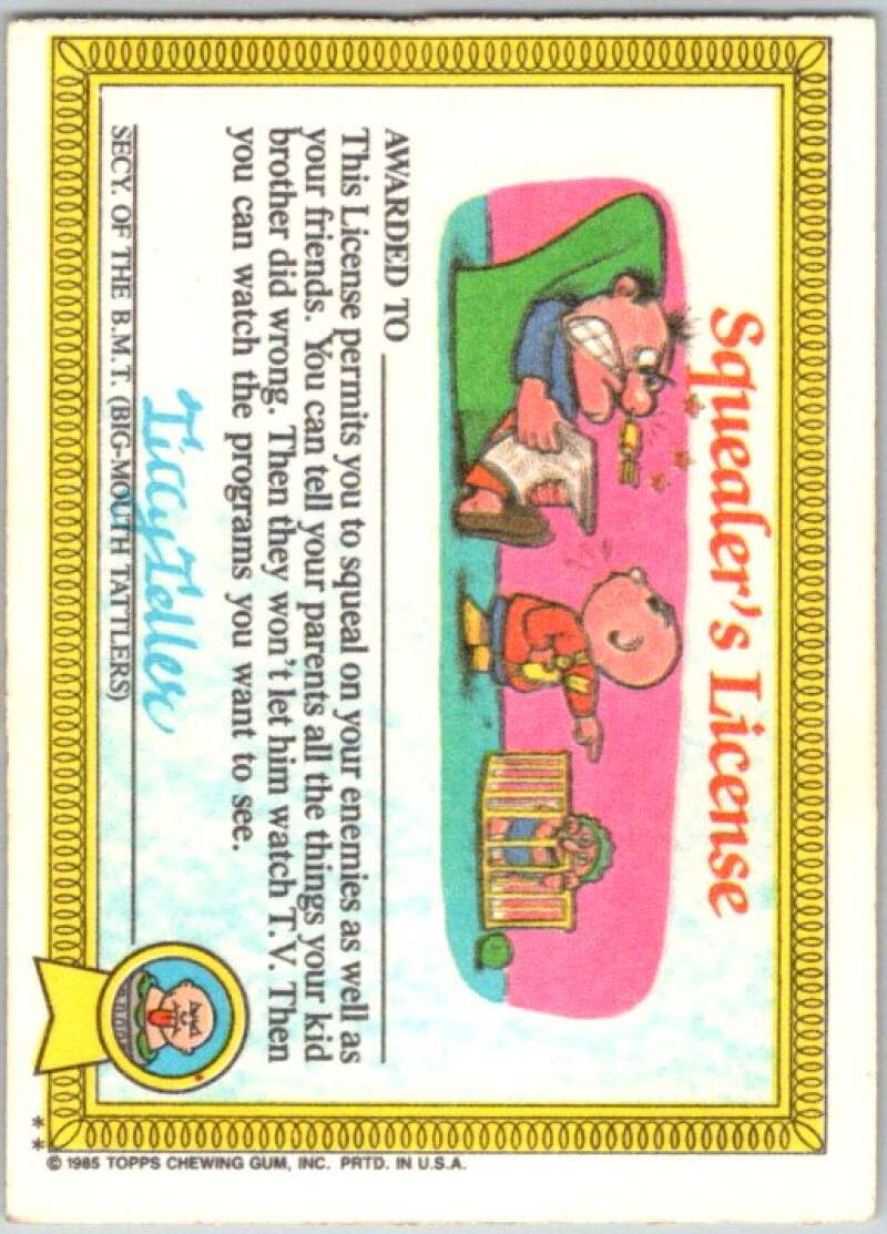 1985 Topps Garbage Pail Kids Series 1 #4b Electric Bill V44289