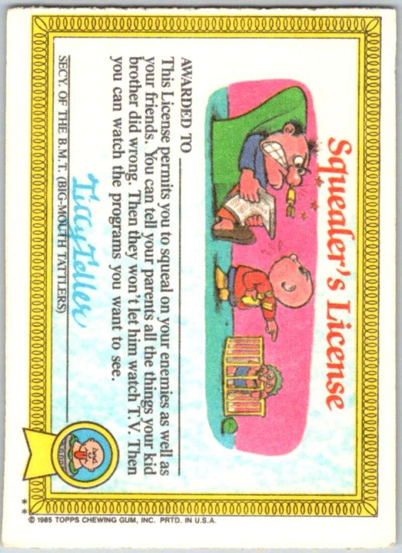 1985 Topps Garbage Pail Kids Series 1 #4b Electric Bill V44291