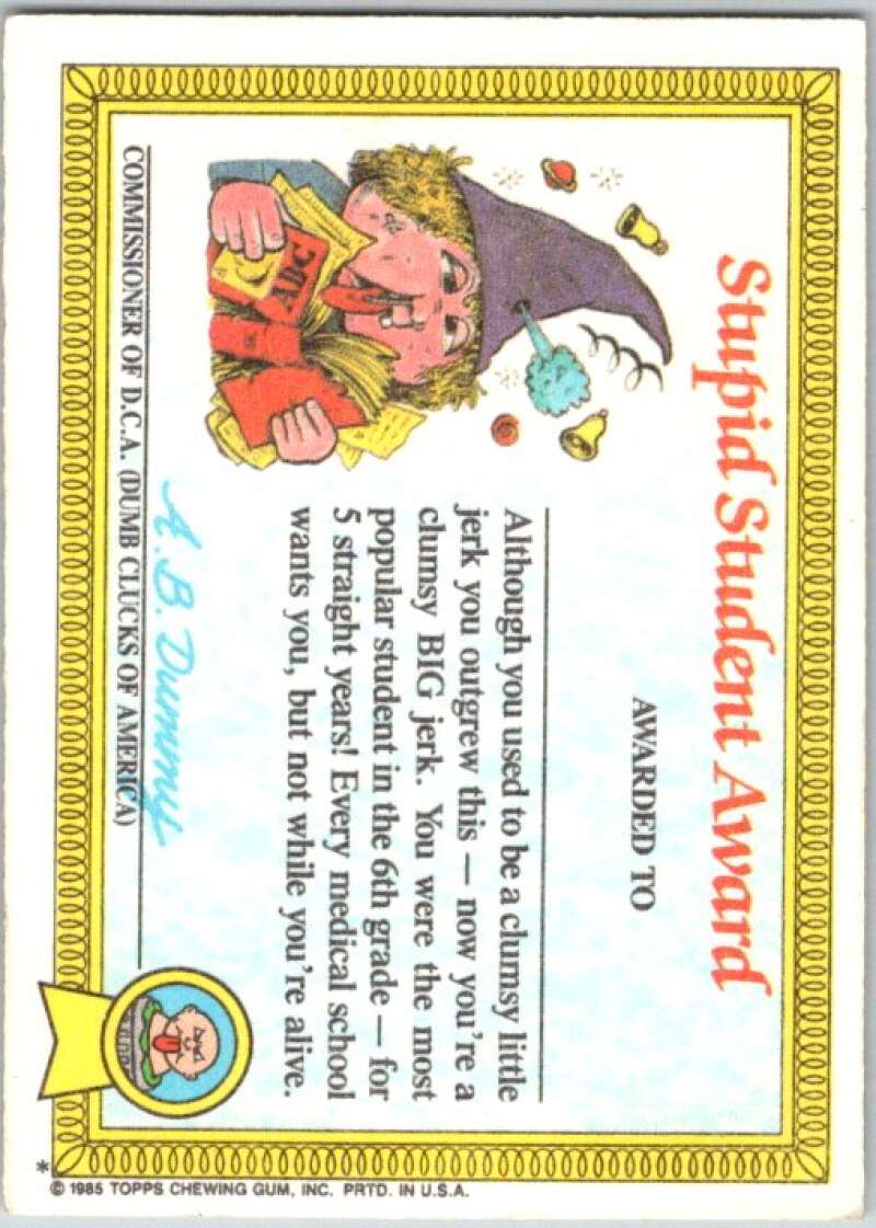 1985 Topps Garbage Pail Kids Series 1 #5a Dead Ted V44292