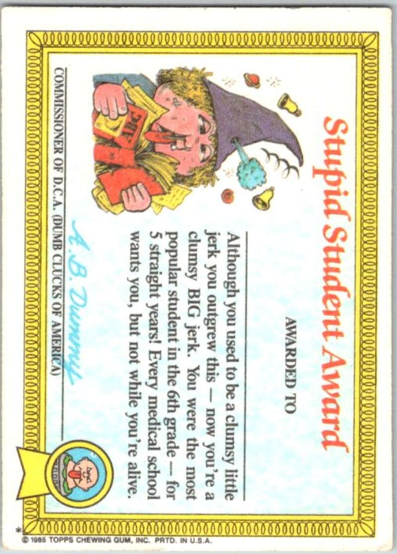 1985 Topps Garbage Pail Kids Series 1 #5a Dead Ted V44293