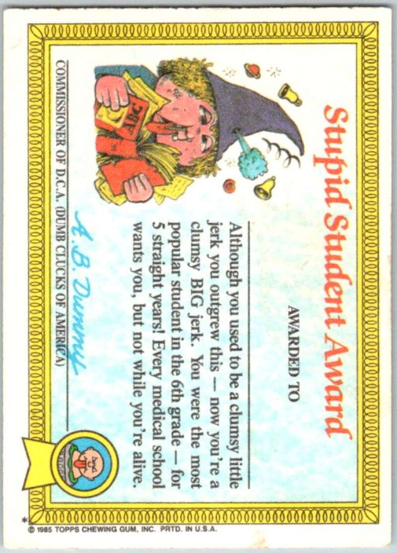 1985 Topps Garbage Pail Kids Series 1 #5a Dead Ted V44294