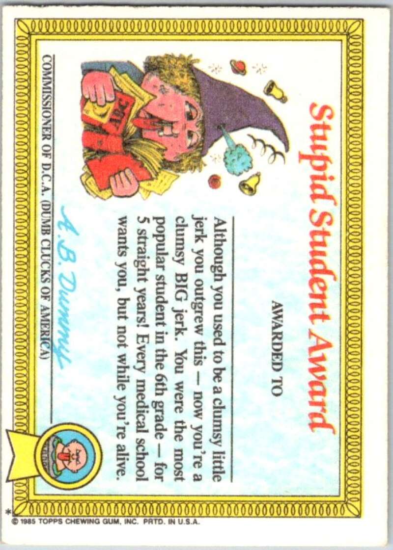 1985 Topps Garbage Pail Kids Series 1 #5a Dead Ted V44295