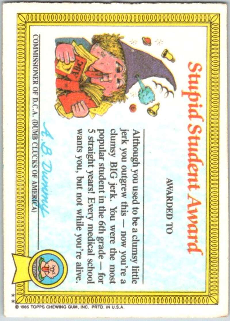 1985 Topps Garbage Pail Kids Series 1 #5b Jay Decay V44301