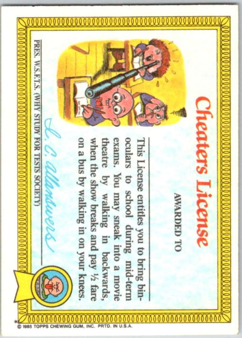 1985 Topps Garbage Pail Kids Series 1 #8a Adam Bomb V44328