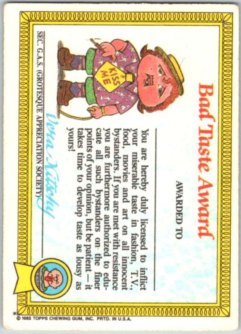 1985 Topps Garbage Pail Kids Series 1 #9a Boozin' Bruce V44341