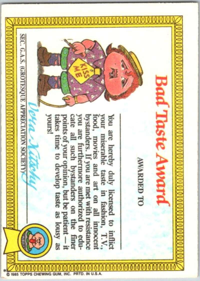 1985 Topps Garbage Pail Kids Series 1 #9a Boozin' Bruce V44342