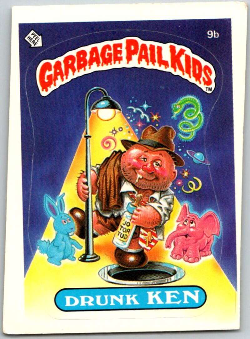 1985 Topps Garbage Pail Kids Series 1 #9b Drunk Ken V44343