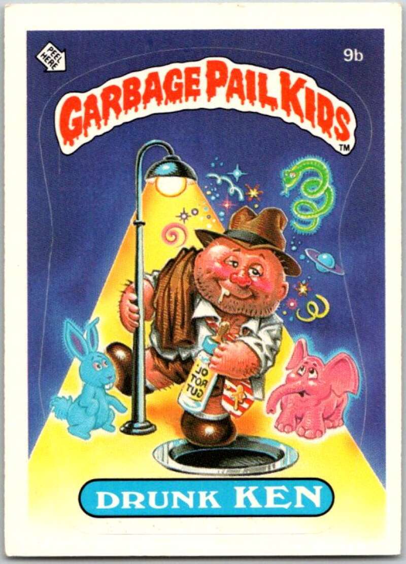1985 Topps Garbage Pail Kids Series 1 #9b Drunk Ken V44344