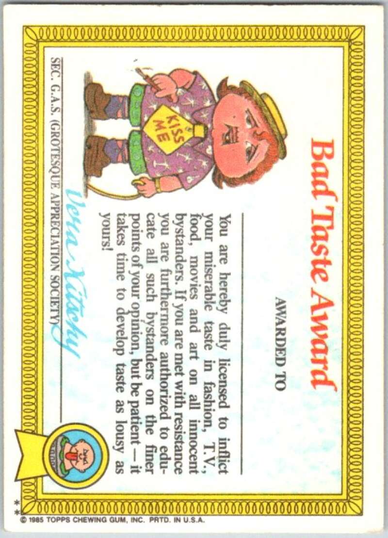 1985 Topps Garbage Pail Kids Series 1 #9b Drunk Ken V44344