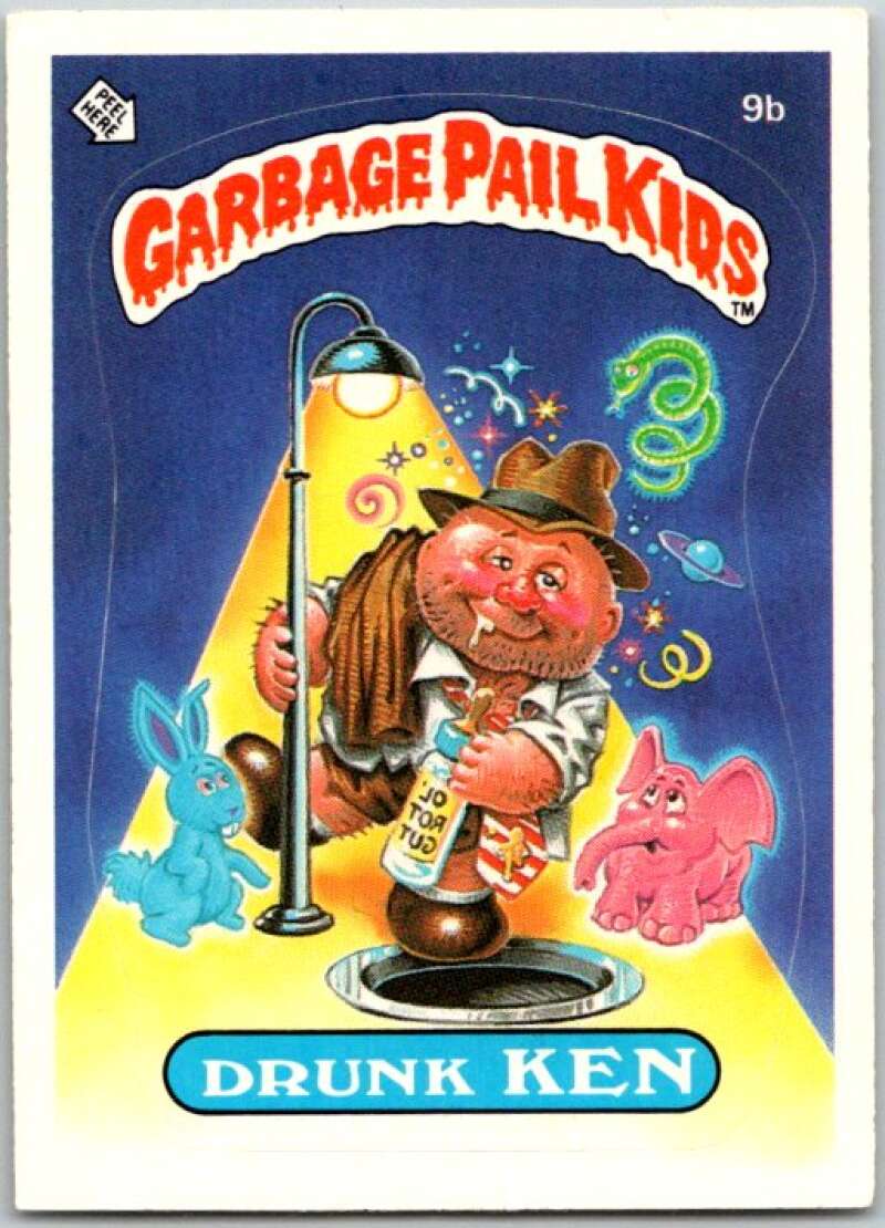 1985 Topps Garbage Pail Kids Series 1 #9b Drunk Ken V44346