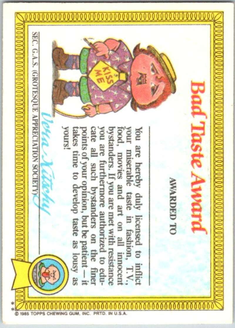 1985 Topps Garbage Pail Kids Series 1 #9b Drunk Ken V44346