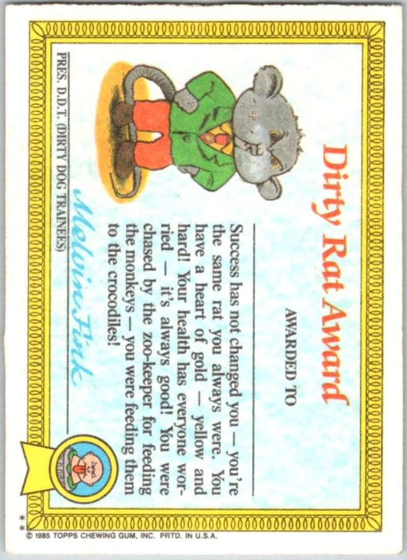 1985 Topps Garbage Pail Kids Series 1 #10b Geeky Gary V44350