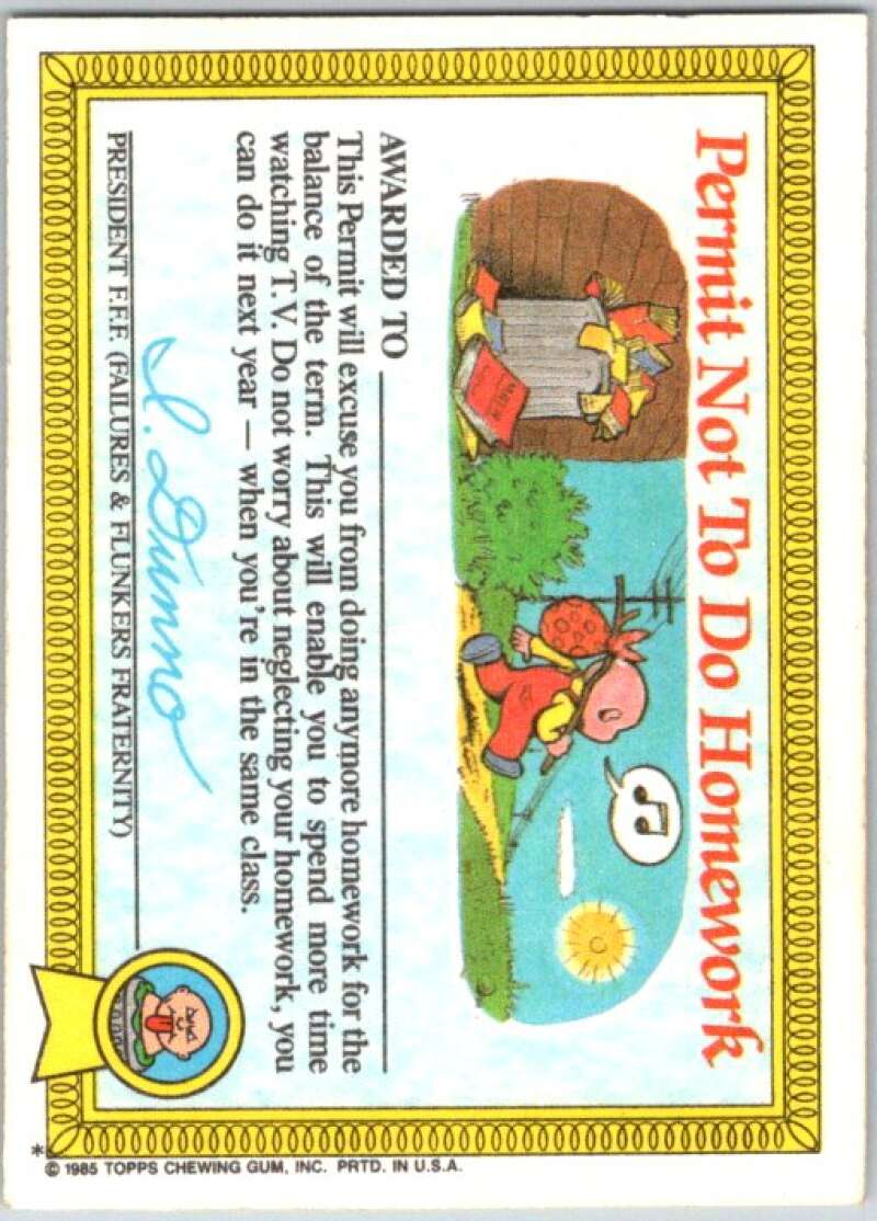 1985 Topps Garbage Pail Kids Series 1 #12a Furry Fran V44369