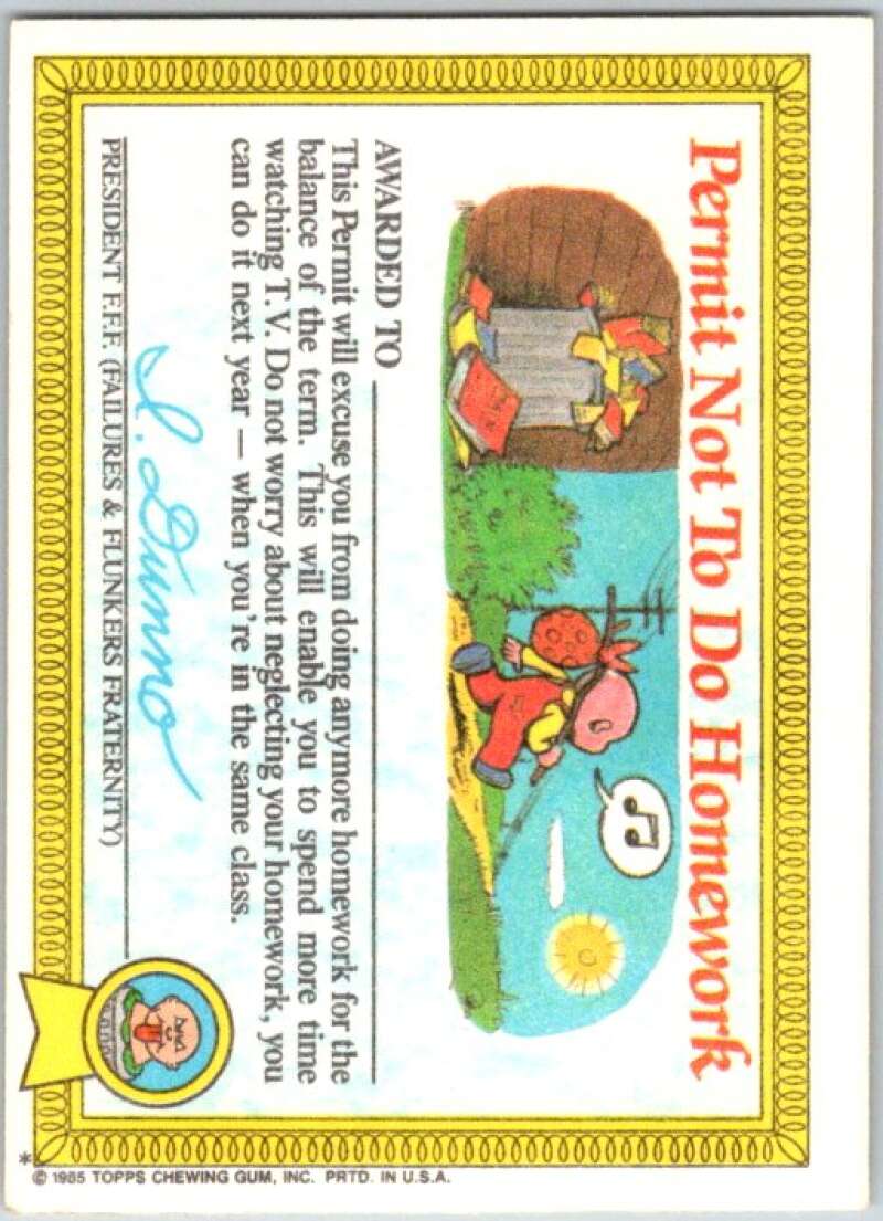 1985 Topps Garbage Pail Kids Series 1 #12a Furry Fran V44373