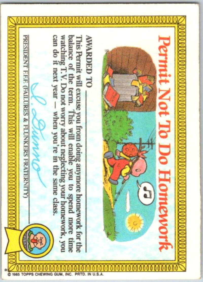 1985 Topps Garbage Pail Kids Series 1 #12a Furry Fran V44376