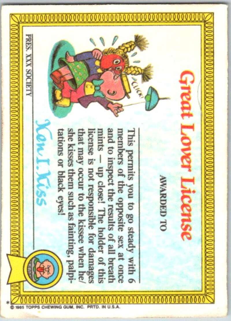 1985 Topps Garbage Pail Kids Series 1 #14a Potty Scotty V44388