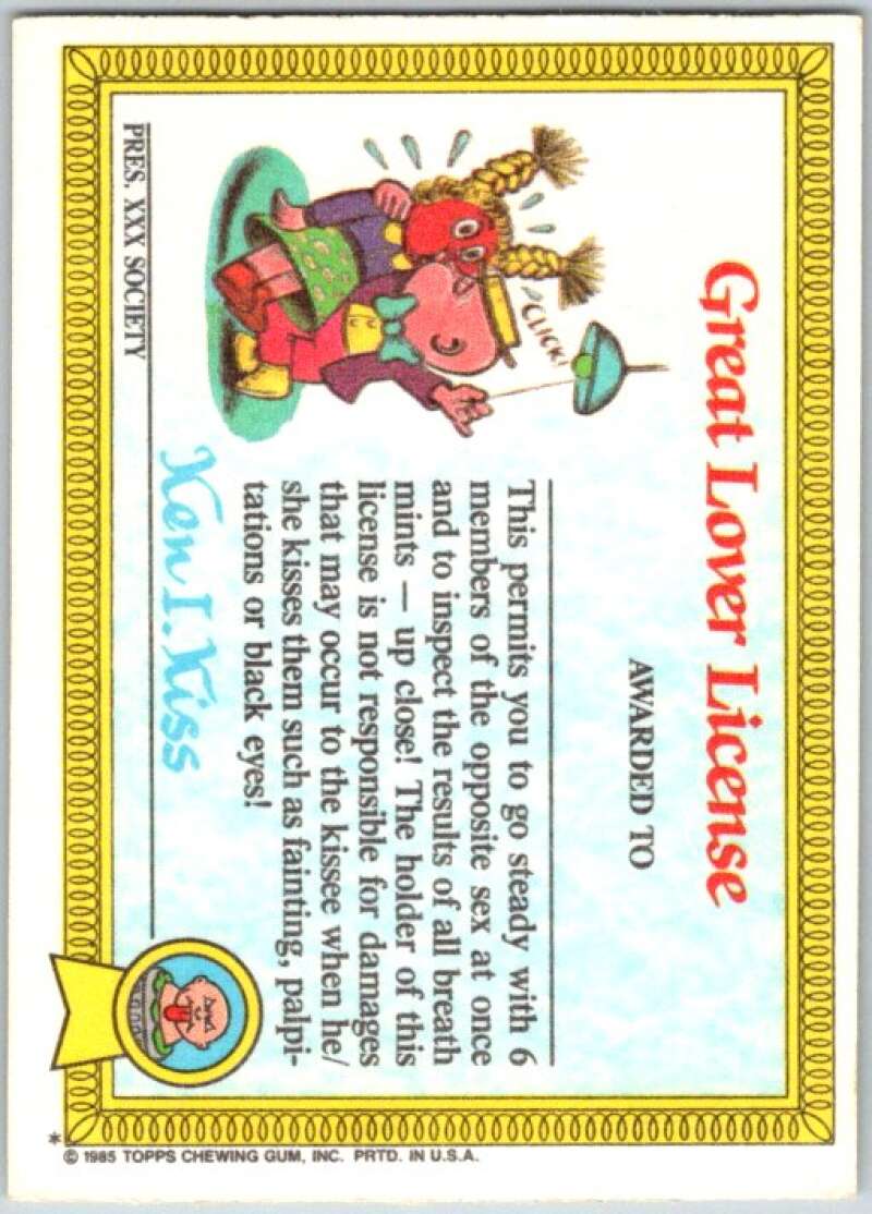 1985 Topps Garbage Pail Kids Series 1 #14a Potty Scotty   V44391