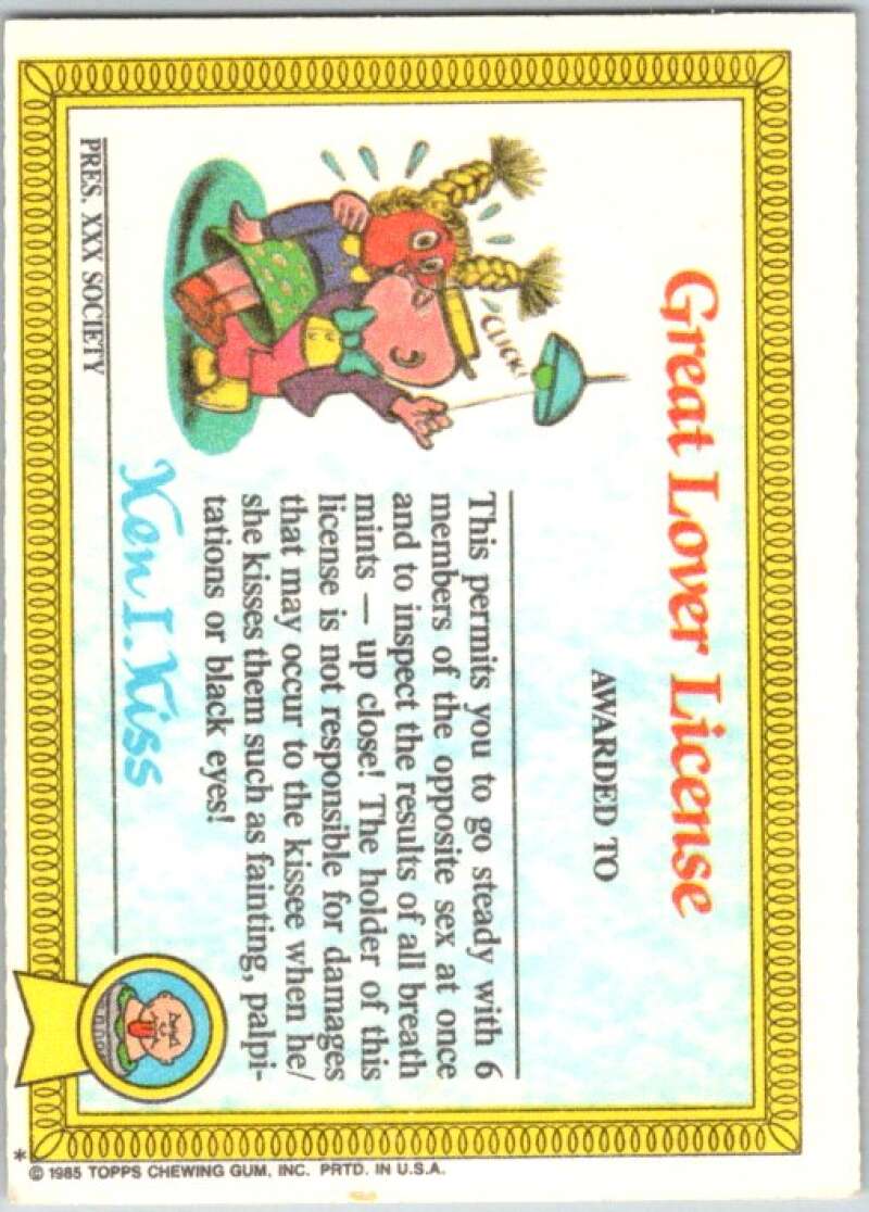 1985 Topps Garbage Pail Kids Series 1 #14a Potty Scotty V44392