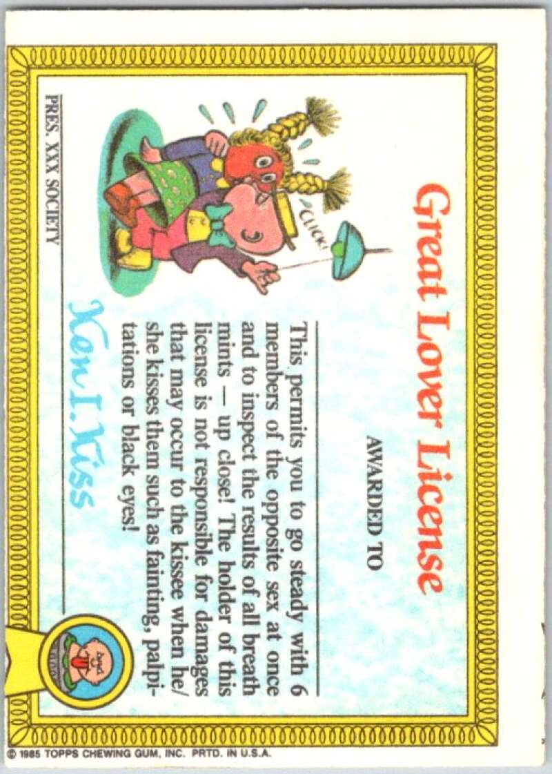 1985 Topps Garbage Pail Kids Series 1 #14a Potty Scotty   V44394