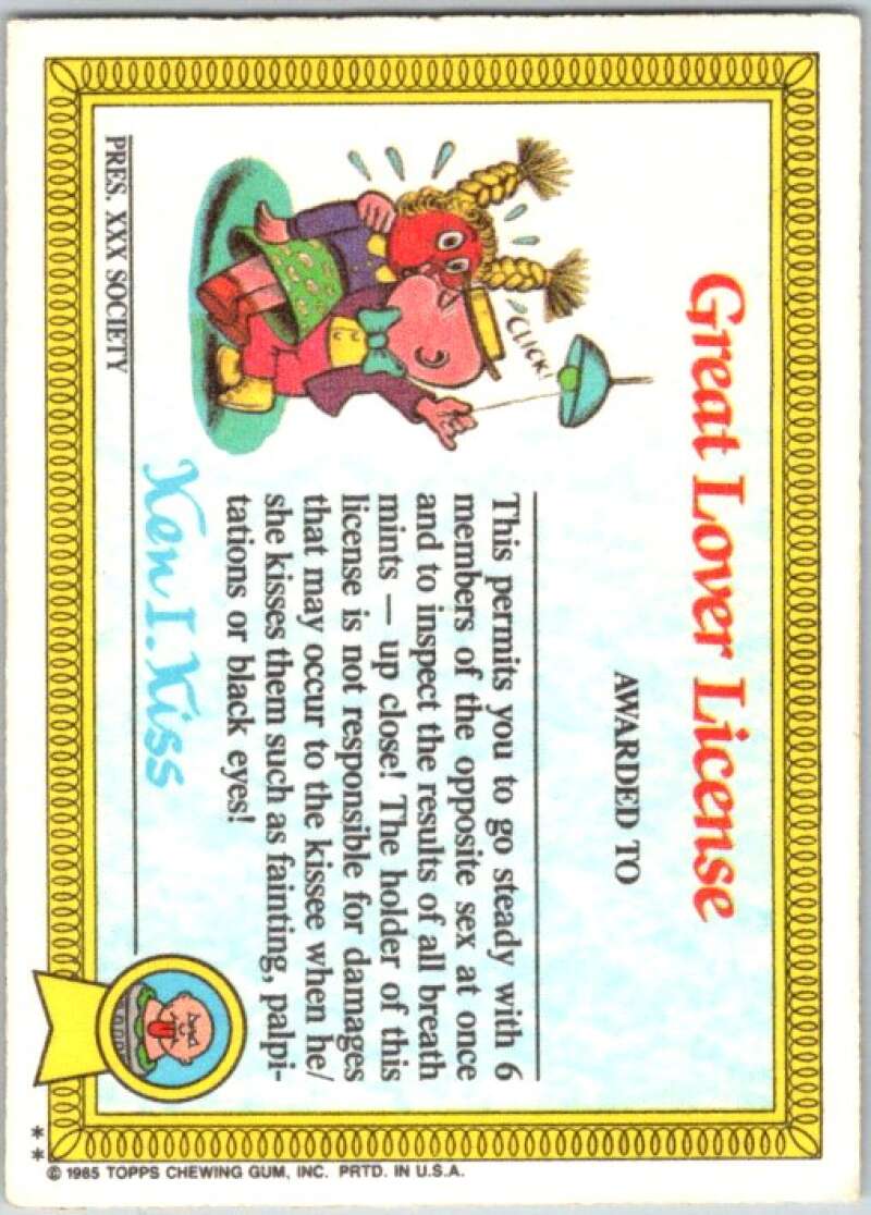 1985 Topps Garbage Pail Kids Series 1 #14b Jason Basin V44395
