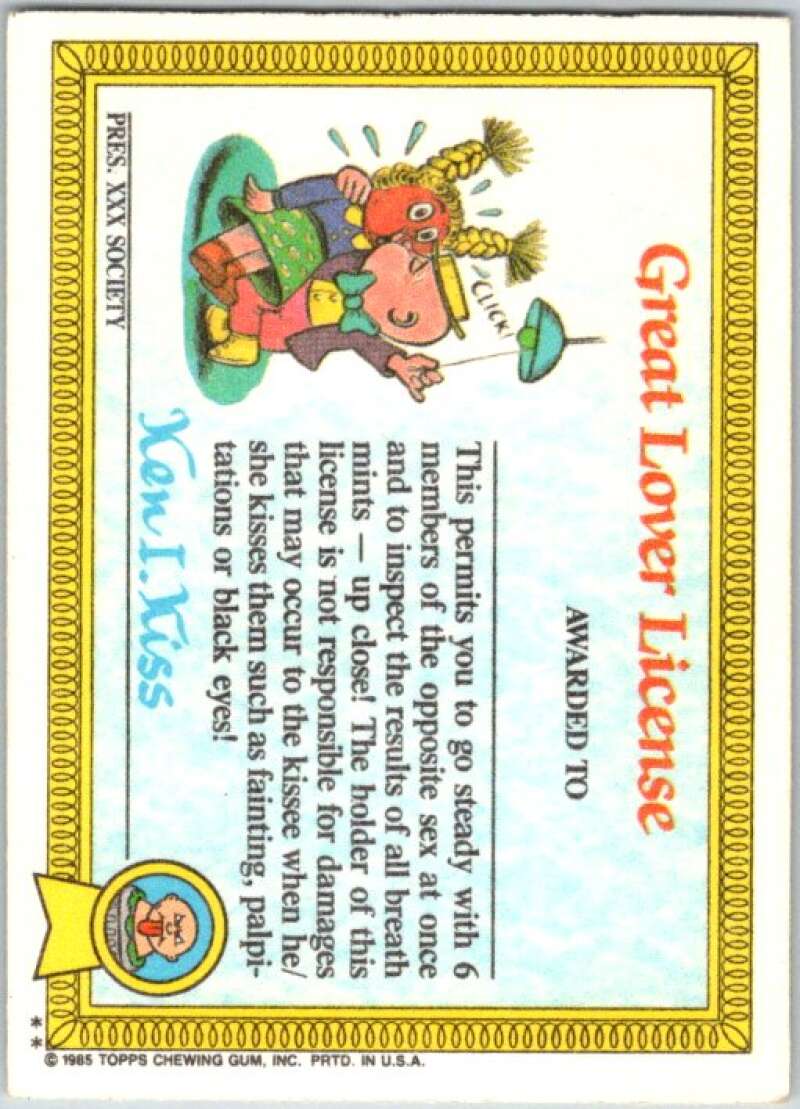 1985 Topps Garbage Pail Kids Series 1 #14b Jason Basin V44397