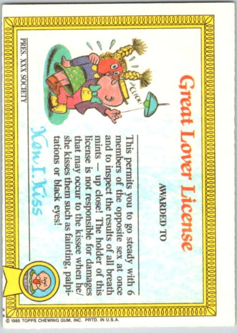 1985 Topps Garbage Pail Kids Series 1 #14b Jason Basin V44398