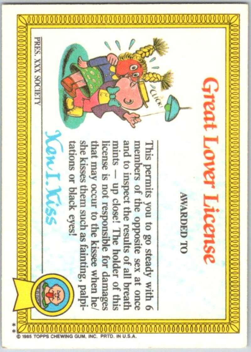 1985 Topps Garbage Pail Kids Series 1 #14b Jason Basin V44399