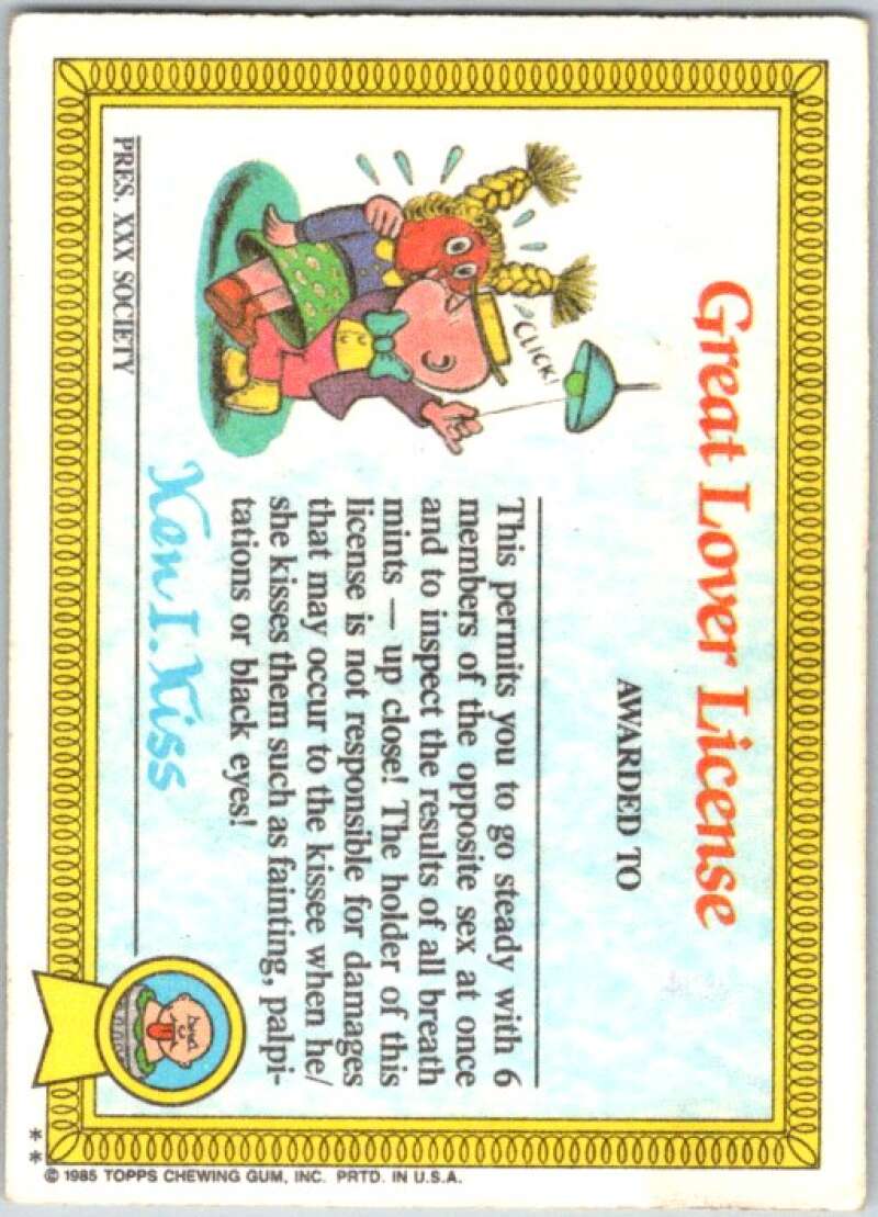1985 Topps Garbage Pail Kids Series 1 #14b Jason Basin V44400