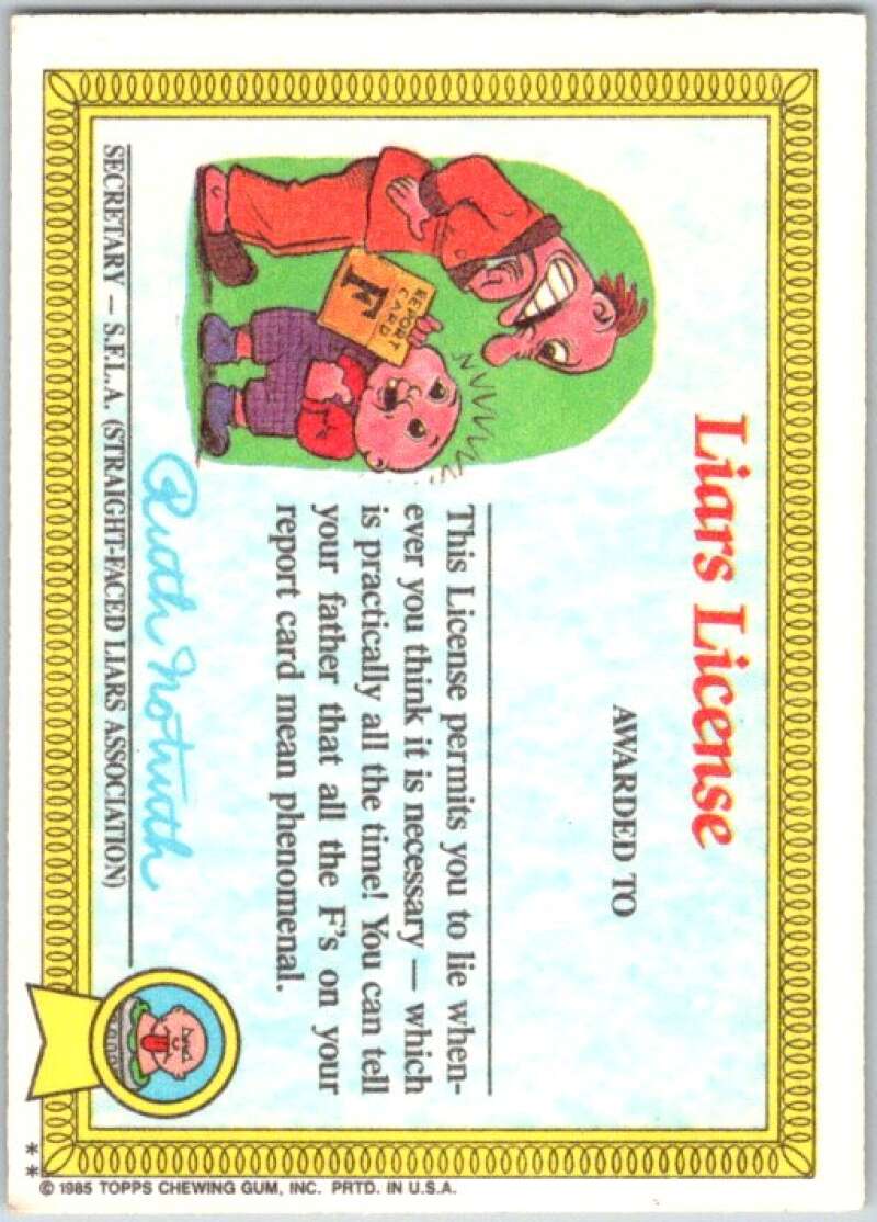 1985 Topps Garbage Pail Kids Series 1 #16b Haggy Maggie V44414